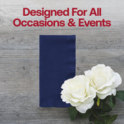 Disposable purple paper napkin, soft and durable for single use, 16 x 16 inches, comes in a 600-count case.