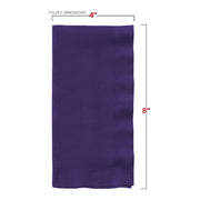 Disposable purple paper napkin with smooth finish and deep hue, ideal for events, 16 x 16 inches, 600-count.