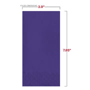 Disposable purple paper napkin with smooth finish and deep hue, ideal for events, 16 x 16 inches, 600-count