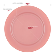Disposable round appetizer plates in matte fuchsia, 7.5-inch size, perfect for events