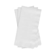 Disposable white paper napkin with soft, durable texture, 16 x 16 inches unfolded, packaged in a 600-count case.