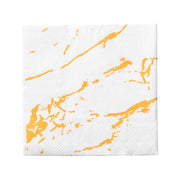 White with Gold Marble Paper Beverage/Cocktail Napkins Main | Smarty Had A Party