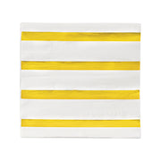 White with Gold Stripes Paper Beverage/Cocktail Napkins Main | Smarty Had A Party