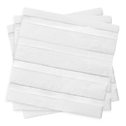 White with Silver Stripes Paper Beverage/Cocktail Napkins Secondary | Smarty Had A Party