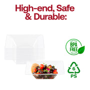 Durable 5 oz clear square plastic dessert bowls, elegant and practical, BPA-free