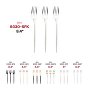 Durable 8.4" shiny silver plastic dinner forks, 300-pack, sturdy enough for meats, salads, and heavy entrees