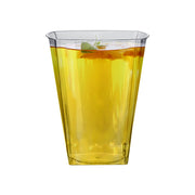 Durable 8 oz clear square plastic cups, disposable and lightweight, great for serving mixed drinks, soft drinks, or juice