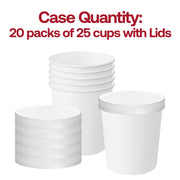 Durable and BPA-free 16 oz squat paper food cups with lids, safe and high-end disposable packaging for soups, stews, and side dishes.