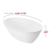 Durable and BPA-free white plastic oval bowls, high-end disposable tableware safe for serving hot and cold food.