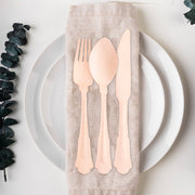 Durable and compostable wooden cutlery set, perfect for serving appetizers, entrees, and desserts
