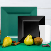 Durable and stylish disposable plates and cups for large gatherings and game days.