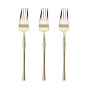 Durable disposable gold plastic dessert forks, 7 inches, offering a refined touch for weddings and parties