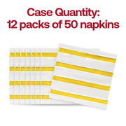 Each case includes 600 white and gold napkins, perfectly sized at 10" x 10" for large-scale events and everyday entertaining