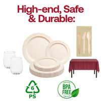 Earthy tones and organic shapes bring a natural sophistication to this Thanksgiving tableware bundles.