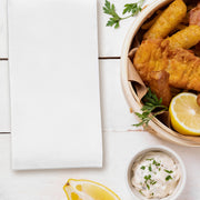 Eco-conscious white linen-like paper buffet napkin, BPA-free and disposable, 15.8 x 15.8 inches, bulk pack of 288.