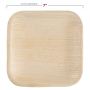 Eco-friendly 7-inch square palm leaf plates, biodegradable and disposable