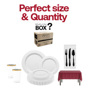 Eco-friendly and BPA-free, this disposable dinnerware set supports easy and sustainable hosting.