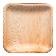 Eco-friendly square plates made from palm leaf, disposable design for appetizers and salads, 6-inch diameter