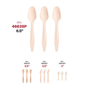 Eco-friendly wooden dinner spoons, 6.5 inches, made from natural birch, perfect for sustainable events and catering.