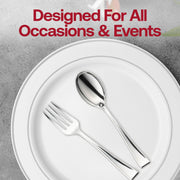 Elegant 4-inch silver mini plastic flatware, disposable and sturdy, bulk pack of 960 for special occasions