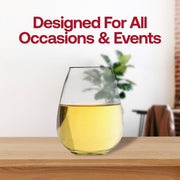 Elegant 4 oz clear plastic mini goblets with a stemless design, adding a sophisticated touch to weddings, parties, and celebrations