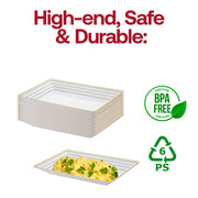 Elegant 9" x 13" serving trays ideal for weddings, receptions, and formal events.