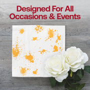 Elegant and versatile, white and gold paper napkins, enhance the décor of any special event or casual gathering