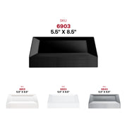 Elegant black plastic dessert plates, 5.5 x 8.5-inch rectangular shape, disposable