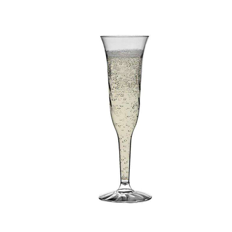 Flute Da Champagne In Plastica Trasparente – 25 Pezzi 255 Ml – Usa E Getta, Infrangibili, Senza BPA