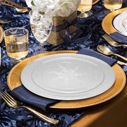 Elegant clear plastic pastry plates with a floral design, round shape, 6.25-inch diameter, disposable, pack of 240