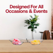 Elegant clear round 2-hole mini plastic candy bowls, 2.75" diameter, ideal for serving sweets at upscale events, 288 bowls.