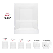 Elegant clear square plastic dinner plates with a smooth finish, 10.75-inch size, perfect for modern dining