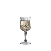 Elegant crystal cut plastic wine glasses with an 8 oz capacity, a sleek design, and 48 pieces for upscale events or gatherings