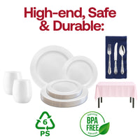 Elegant dinner setting using the Little Wonder Baby Shower Tableware Set for a stylish baby shower meal