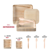 Elegant eco-friendly event featuring the Square Palm Leaf Disposable Wedding Set, natural and beautiful