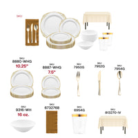 Elegant gold baroque cutlery with Jingle Bells Set adds charm to festive gatherings..