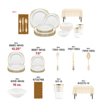 Elegant gold baroque cutlery with Jingle Bells Set adds charm to festive gatherings.