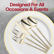 Elegant gold plastic dinner knives, 8.8 inches, with a modern design, adding sophistication to any table setting