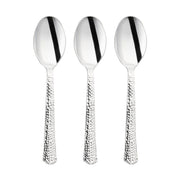 Elegant hammered silver plastic spoons, 6.75-inch, 1000-pack – Sleek and sophisticated spoons with a textured handle and a polished metallic look.