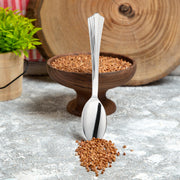 Elegant shiny metallic groove silver plastic spoons, 6.25 inches, with a sleek, polished finish, ideal for formal events