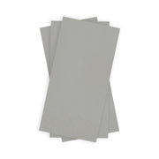Elegant silver paper dinner napkins, 16" x 16", with a refined shimmer, ideal for weddings, formal dinners, and special occasions