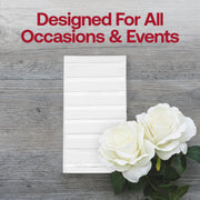 Elegant white and silver striped paper napkins, 16" x 16", soft yet durable for dinner settings, pack of 600