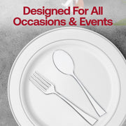 Fancy clear disposable plastic mini utensils, featuring a sleek and modern design, perfect for elegant gatherings