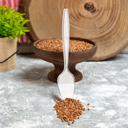 Fancy clear plastic spoons with a sleek design, ideal for upscale events and celebrations
