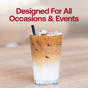 Fancy clear plastic tumblers with silver glitter, 12 oz, adding a touch of sparkle to parties, toasts, and special occasions