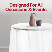 Fancy clear round disposable tablecloth, 84", sleek and stylish, ideal for upscale parties, weddings, and celebrations