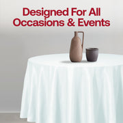 Fancy clear round disposable tablecloth, 84", sleek and stylish, ideal for upscale parties, weddings, and celebrations
