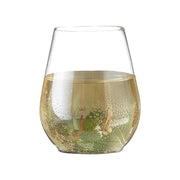Fancy clear stemless mini goblets made of durable plastic, 4 oz capacity, great for upscale events and stylish drink service