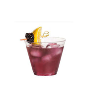 Fancy crystal clear plastic cups, 9 oz, featuring a sleek, modern design for upscale parties and gatherings