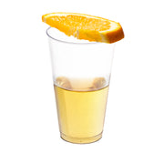 Fancy crystal clear plastic iced tea cups, 16 oz, featuring a sleek tall design, perfect for stylish drink service